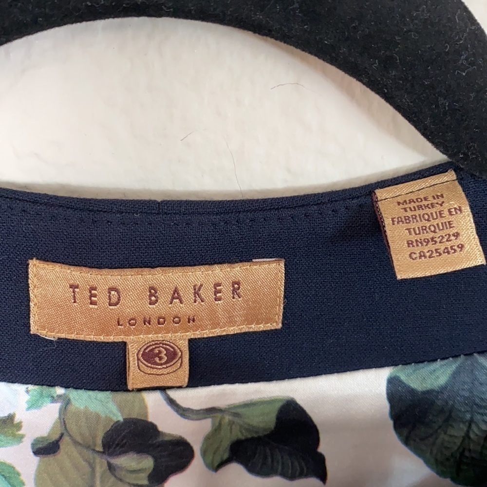 Ted Baker dress Medium womens navy Mirraad zip front midi - Picture 3 of 5